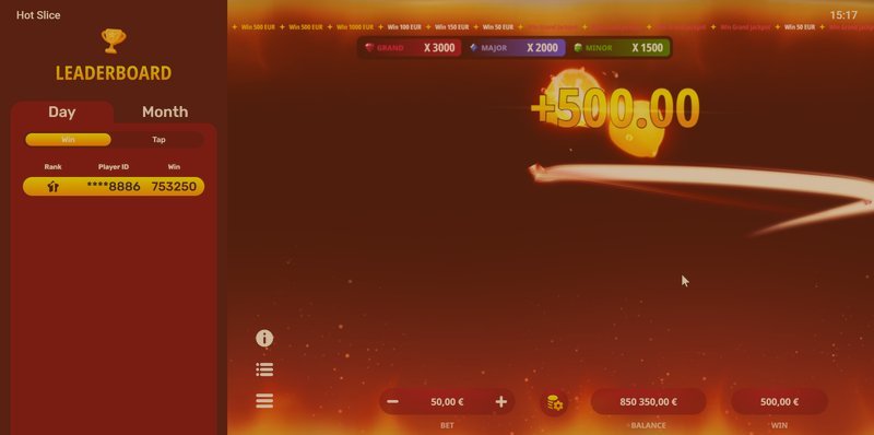 pantalla de Hot Slice mostrando un Golden Symbol dorado durante una ronda activa